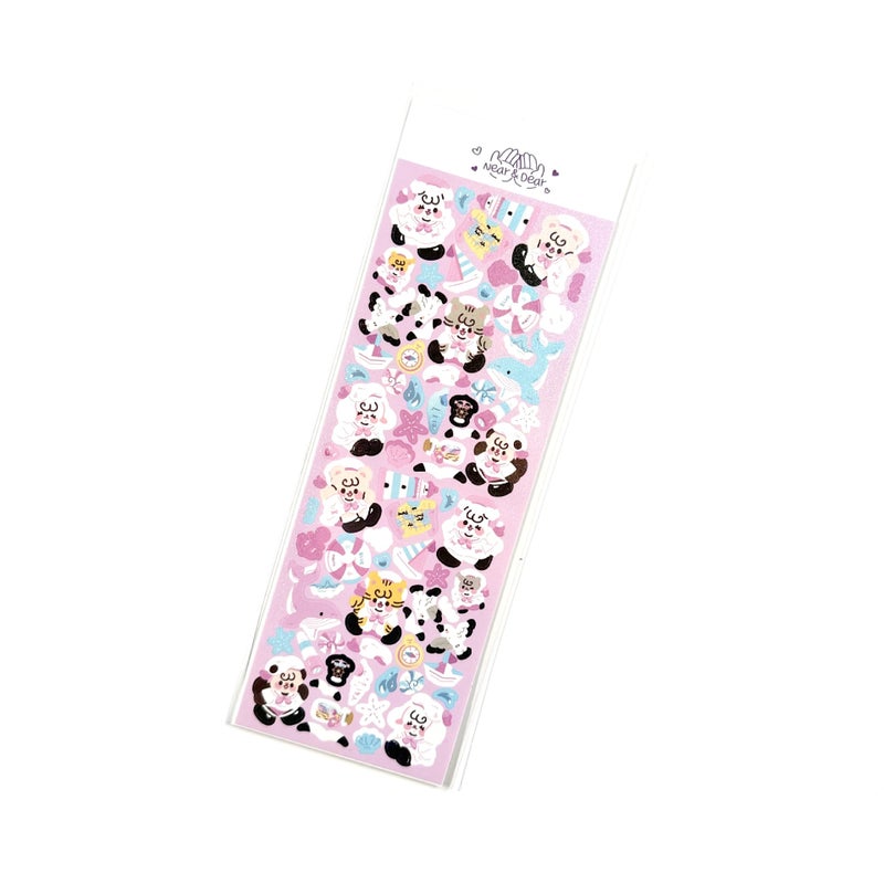 South Korea Explosions Cartoon Animal Bobobo Stickers Korean Laser Cute Hand Account Goo Card Stickers Cheap - Image 1